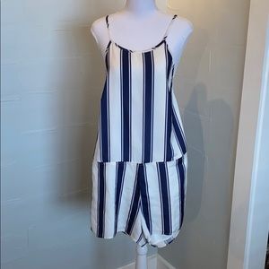 Free People Striped silky romper